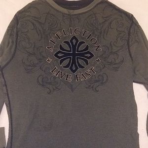 Mens Affliction Long Sleeve Reversible Thermal